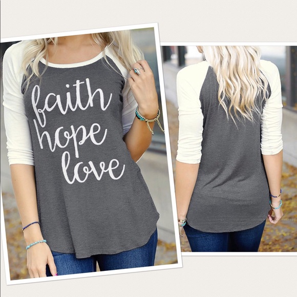 NWT Faith, Hope, Love Baseball T - Picture 3 of 3